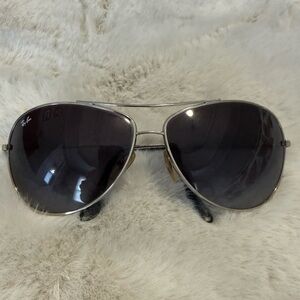 Ray-Ban Silver and Black curved Aviator Sunglasses